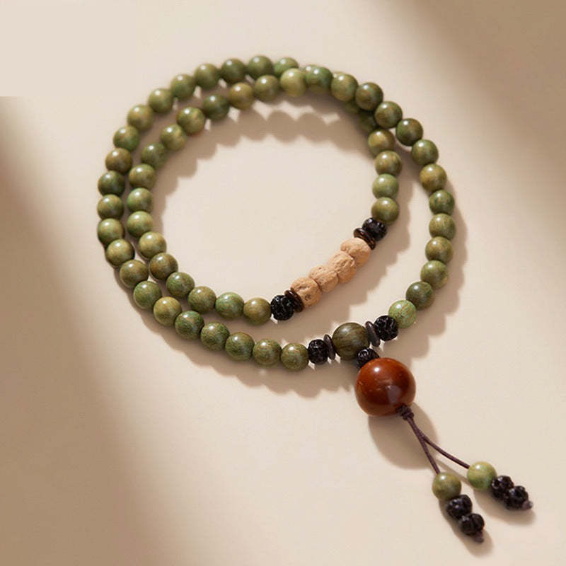 Natural Green Sandalwood Mala Bracelet