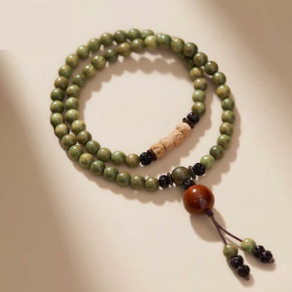 Natural Green Sandalwood Mala Bracelet