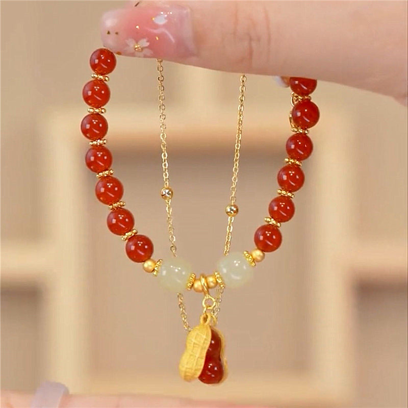 Peanut • Emerald Jade stone bracelet