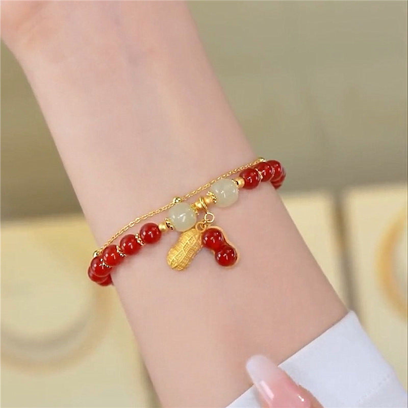 Peanut • Emerald Jade stone bracelet