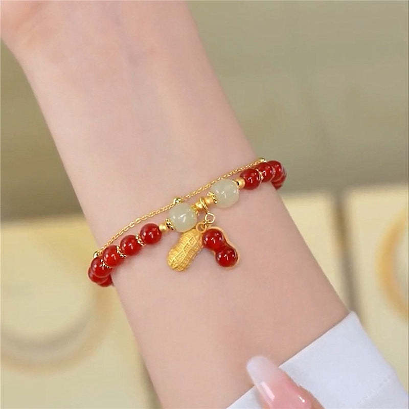 Peanut • Emerald Jade stone bracelet