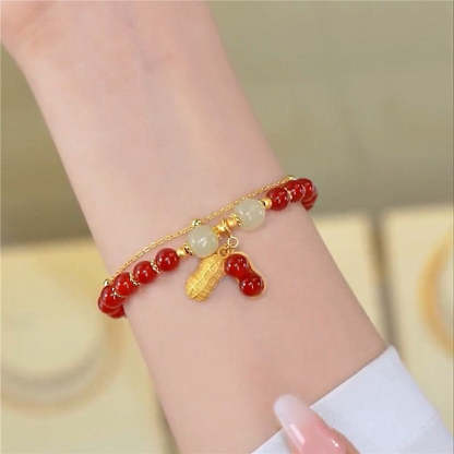 Peanut • Emerald Jade stone bracelet