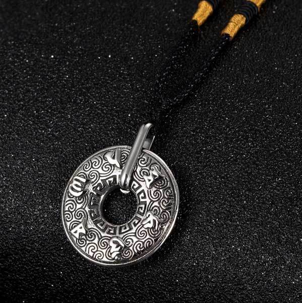Tibetan Mani Mantra Coin Necklace