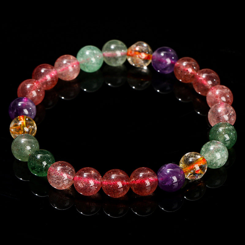 Multicolored Strawberry Quartz bracelet
