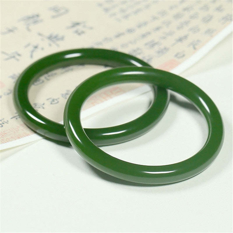 BCyan Jade Longevity Blessing Bangle Bracelet