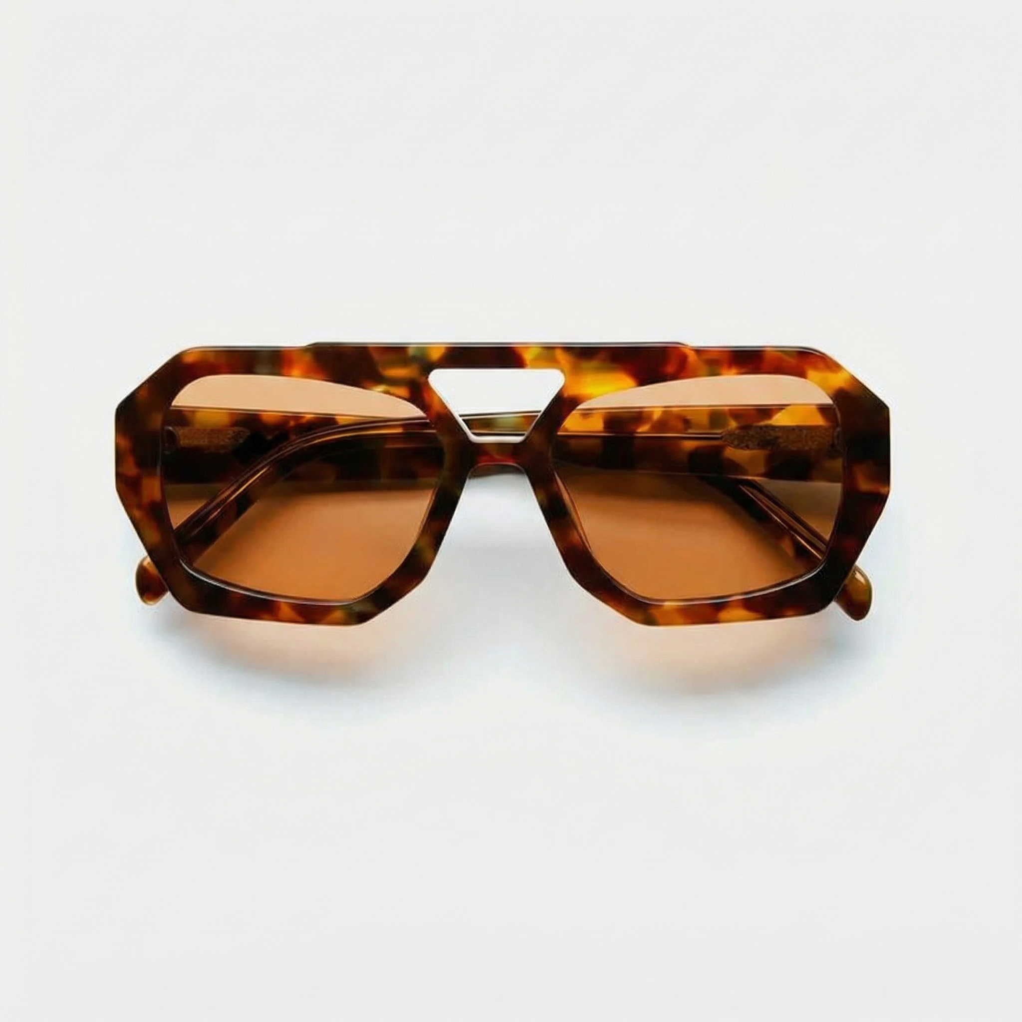 Double-Bridge Irregular-Shaped Sunglasses