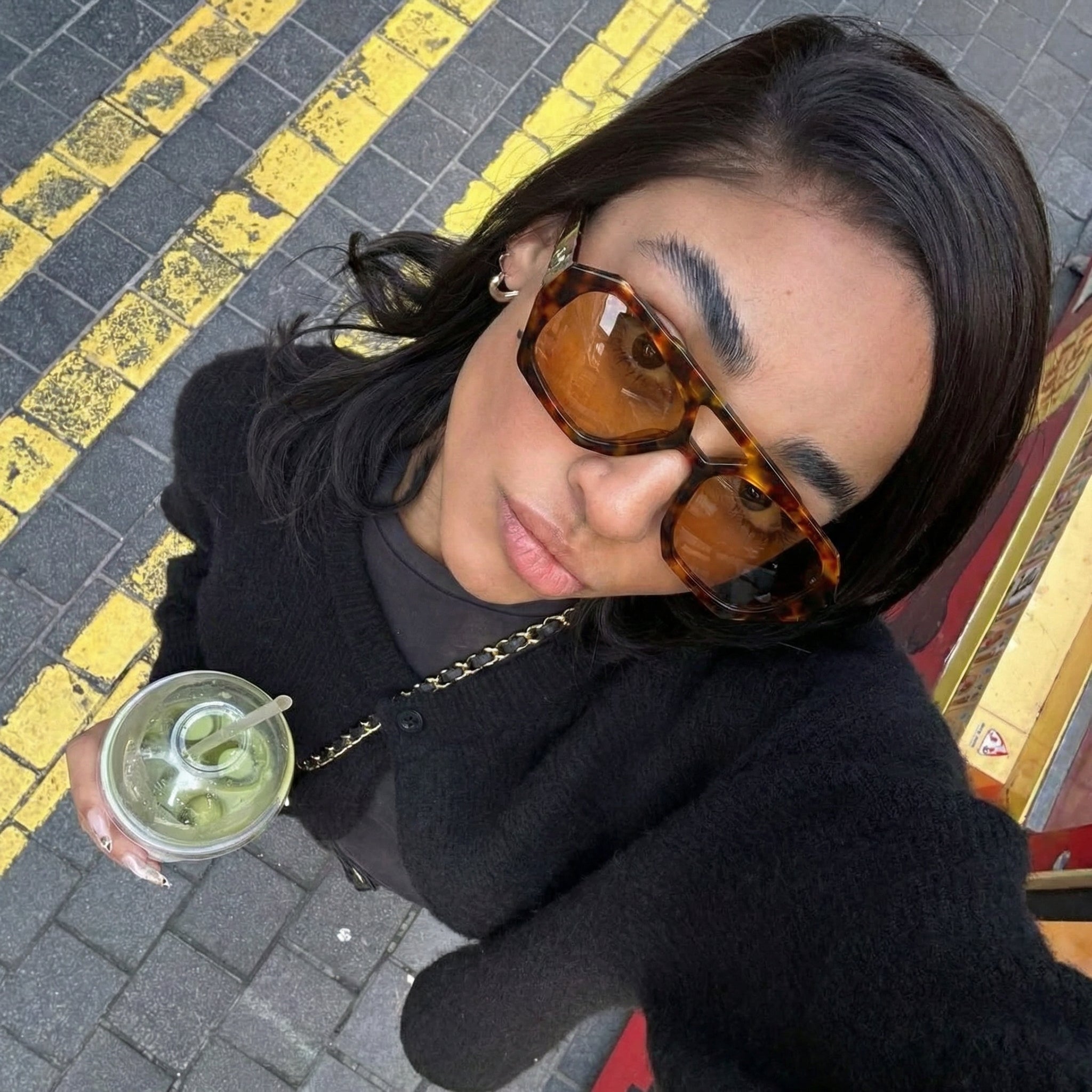 Double-Bridge Irregular-Shaped Sunglasses