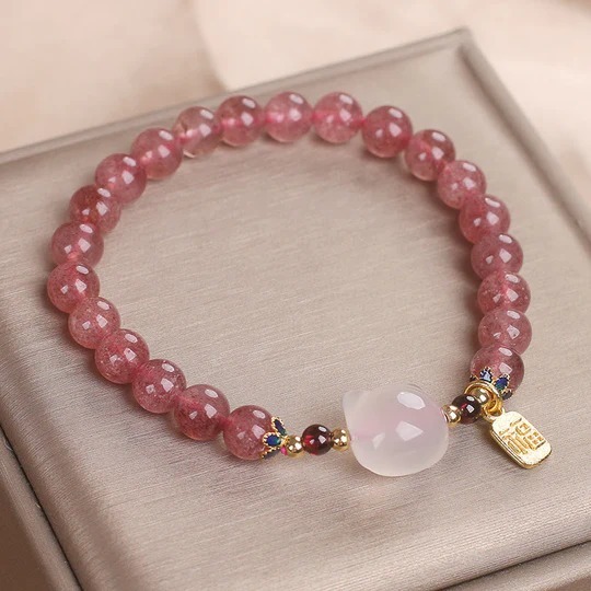 White Jade Cat Fu Character Bracelet