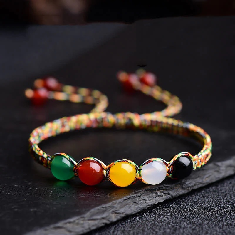 Colorful Agate Five Elements String Bracelet