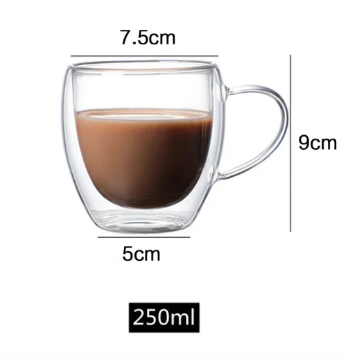 Double Bottom Wall Glass Coffee Cup