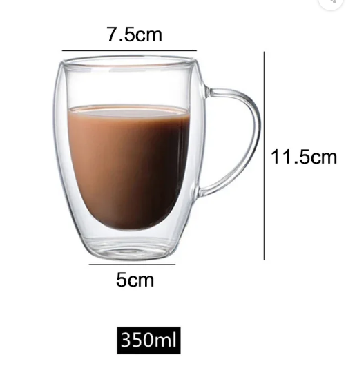 Double Bottom Wall Glass Coffee Cup