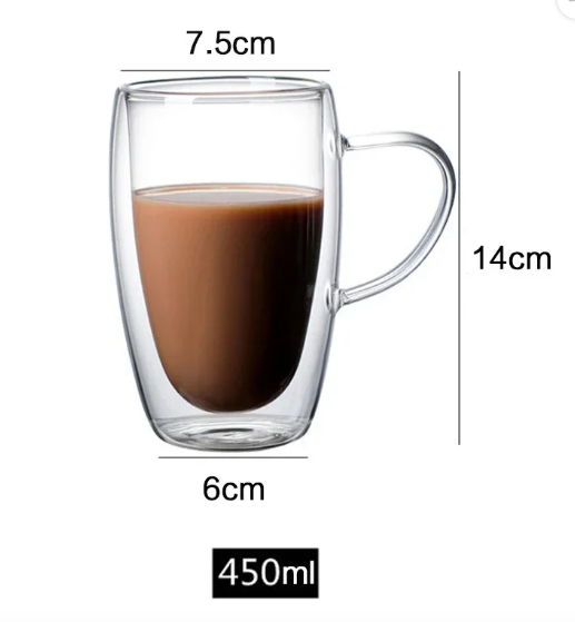 Double Bottom Wall Glass Coffee Cup
