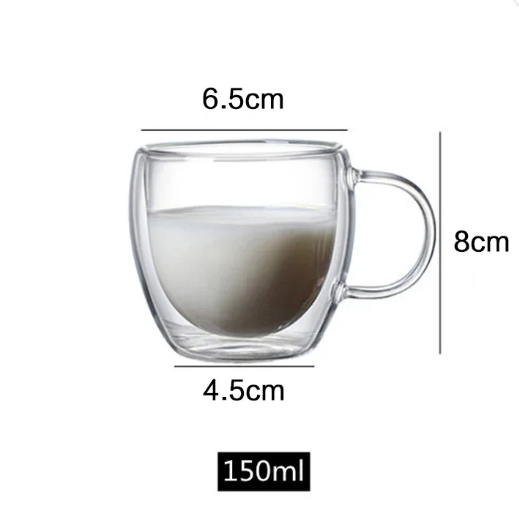Double Bottom Wall Glass Coffee Cup