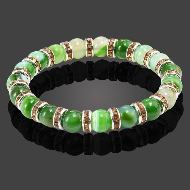 Natural Stone Bracelet Round Crystal Beads Bracelet