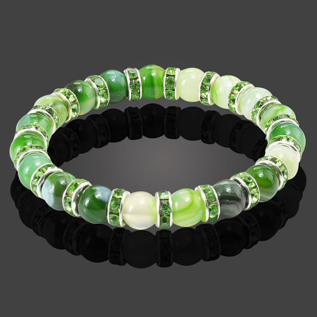 Natural Stone Bracelet Round Crystal Beads Bracelet