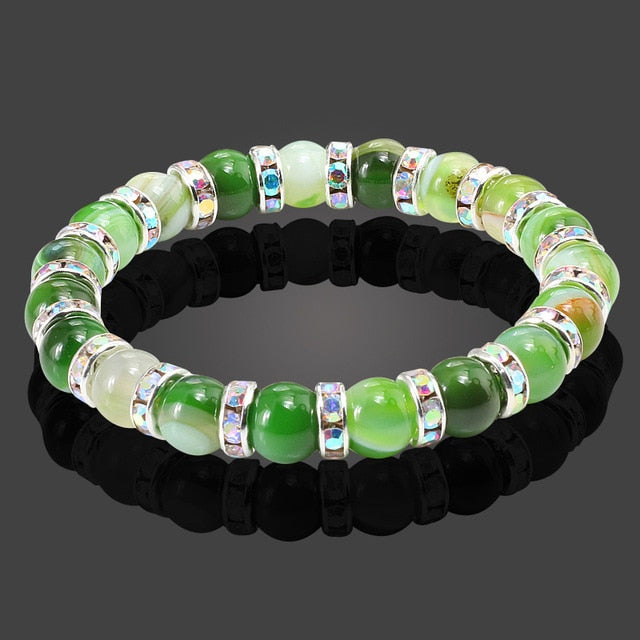 Natural Stone Bracelet Round Crystal Beads Bracelet