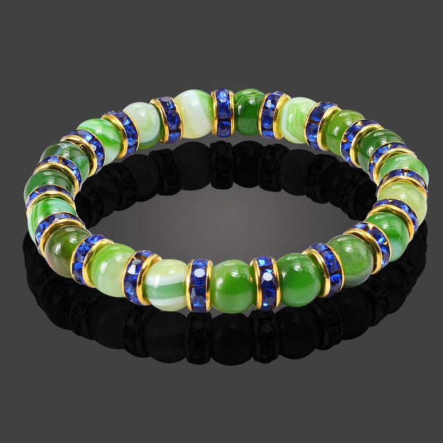 Natural Stone Bracelet Round Crystal Beads Bracelet