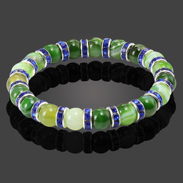Natural Stone Bracelet Round Crystal Beads Bracelet