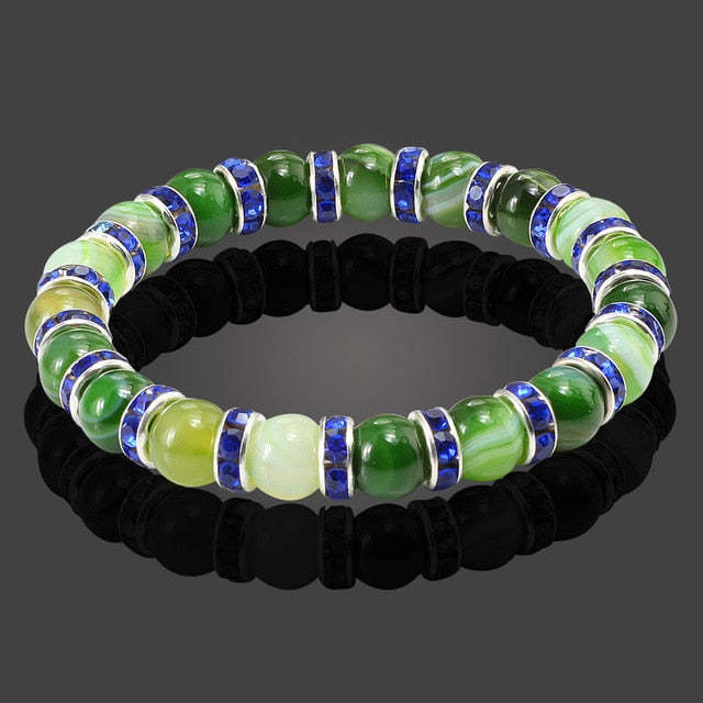Natural Stone Bracelet Round Crystal Beads Bracelet