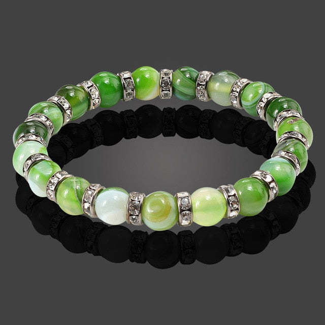 Natural Stone Bracelet Round Crystal Beads Bracelet