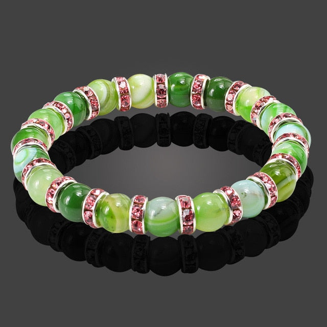 Natural Stone Bracelet Round Crystal Beads Bracelet