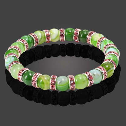 Natural Stone Bracelet Round Crystal Beads Bracelet