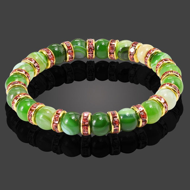 Natural Stone Bracelet Round Crystal Beads Bracelet