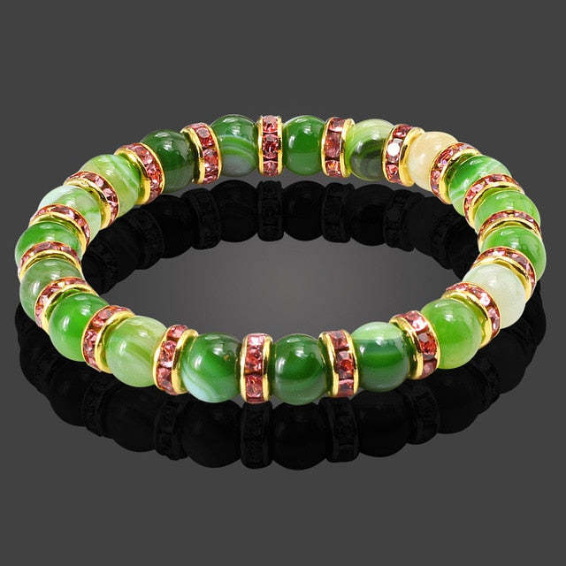 Natural Stone Bracelet Round Crystal Beads Bracelet