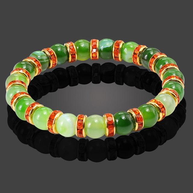 Natural Stone Bracelet Round Crystal Beads Bracelet