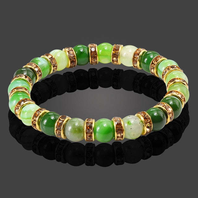 Natural Stone Bracelet Round Crystal Beads Bracelet