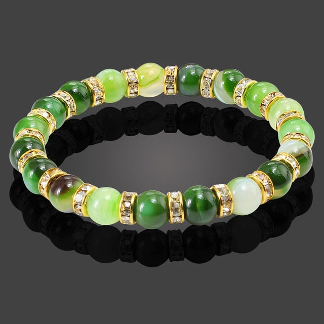 Natural Stone Bracelet Round Crystal Beads Bracelet