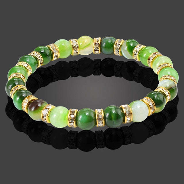 Natural Stone Bracelet Round Crystal Beads Bracelet