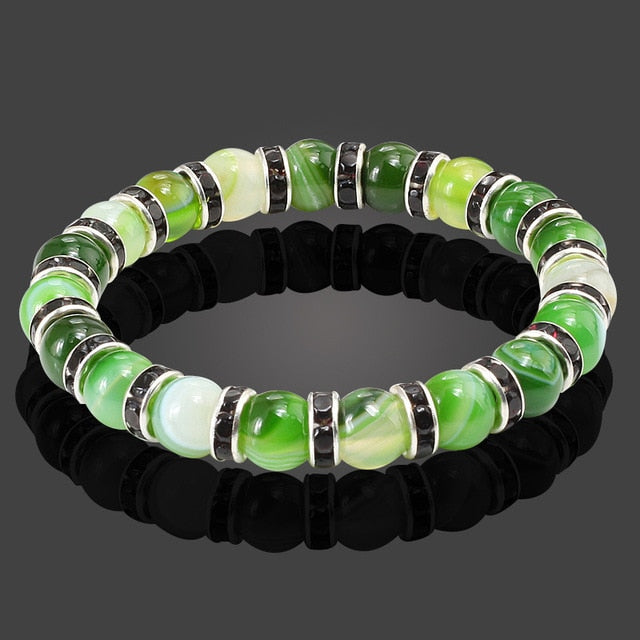 Natural Stone Bracelet Round Crystal Beads Bracelet