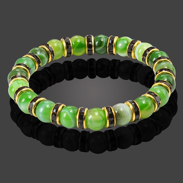 Natural Stone Bracelet Round Crystal Beads Bracelet