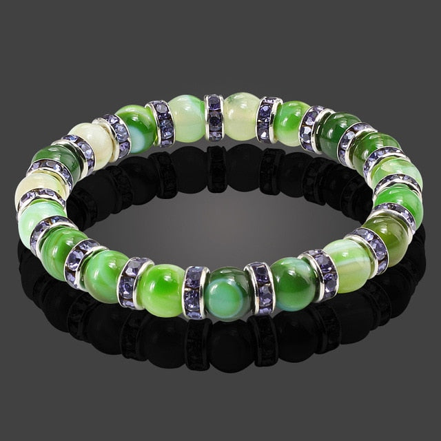 Natural Stone Bracelet Round Crystal Beads Bracelet