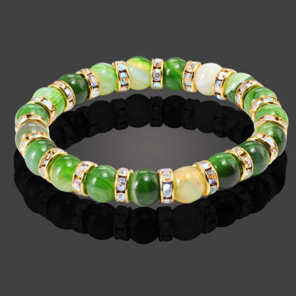 Natural Stone Bracelet Round Crystal Beads Bracelet