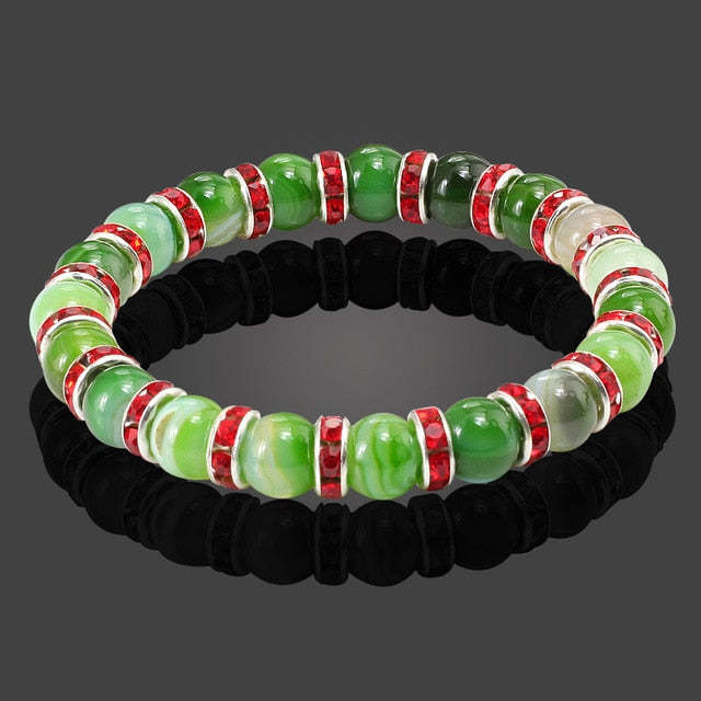 Natural Stone Bracelet Round Crystal Beads Bracelet