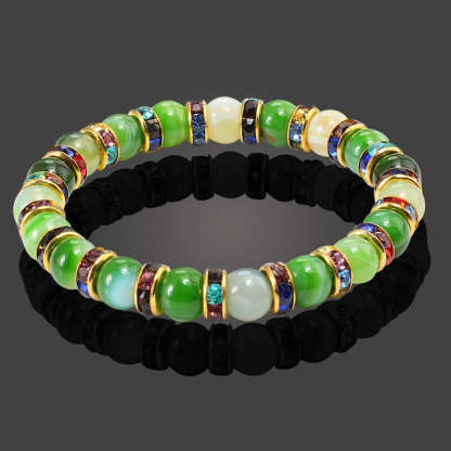 Natural Stone Bracelet Round Crystal Beads Bracelet