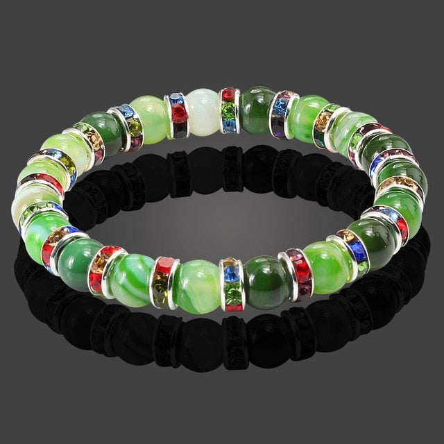 Natural Stone Bracelet Round Crystal Beads Bracelet