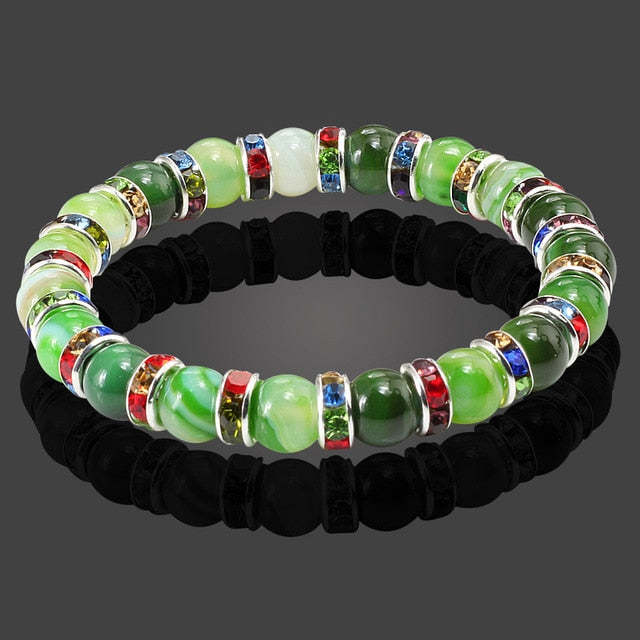 Natural Stone Bracelet Round Crystal Beads Bracelet