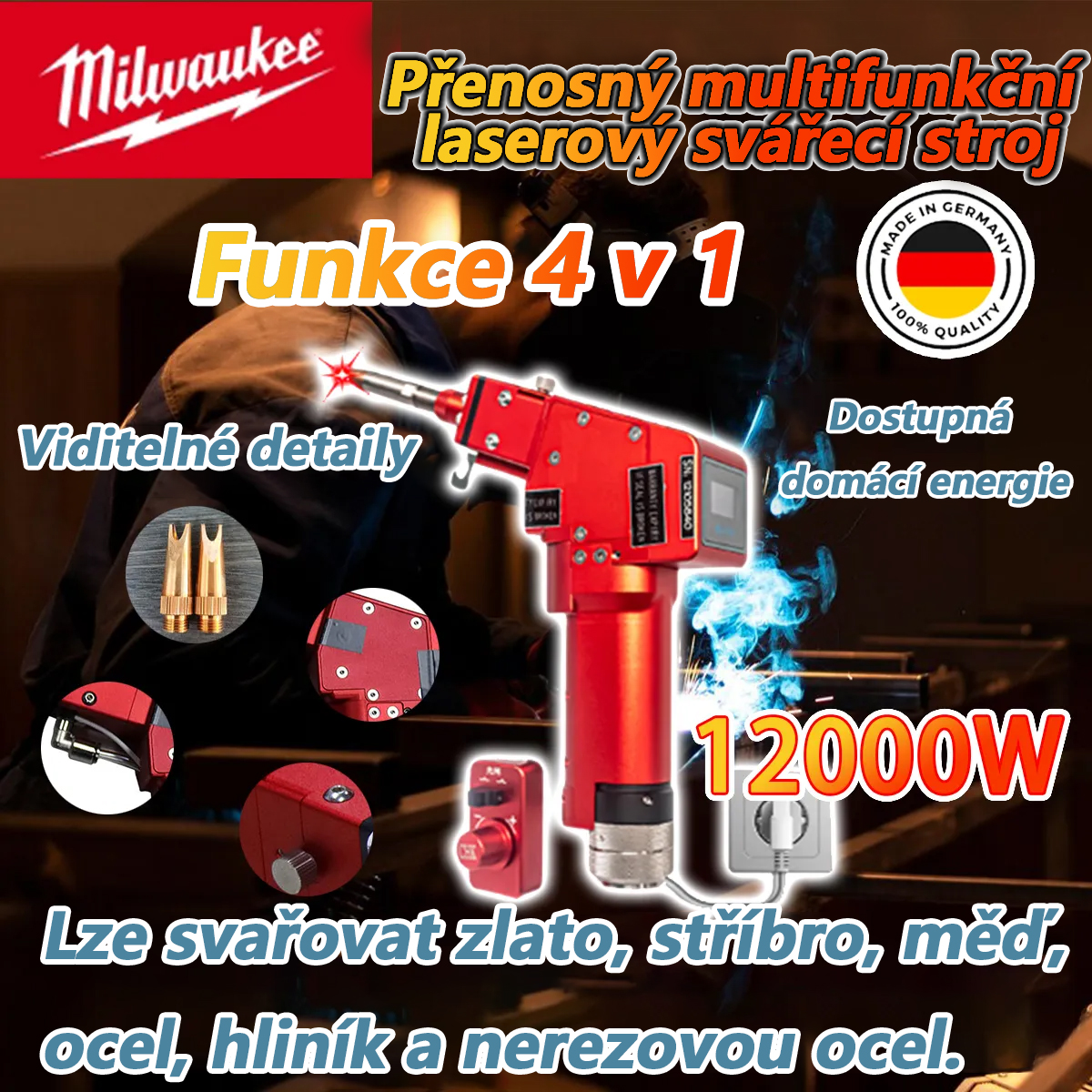 Přenosná laserová svařovací pistole