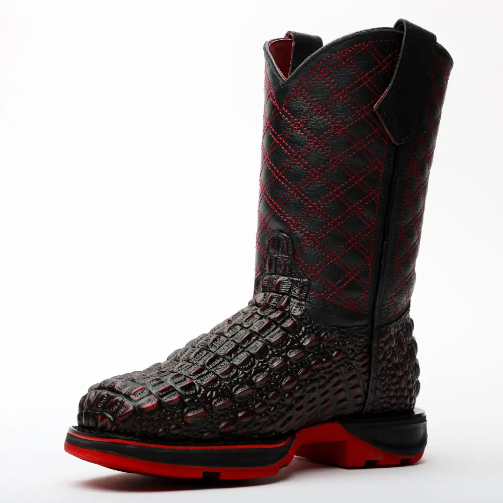 Kožené boty Black Cherry Caiman s rohovinovou špičkou a lehkou 3D podrážkou - kompozitní špička