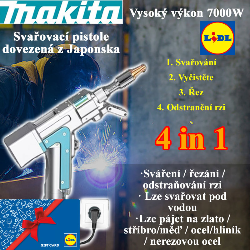 Makita 7000W laserová svařovací pistole 4v1 (svařování + čištění + řezání + odstraňování rzi)