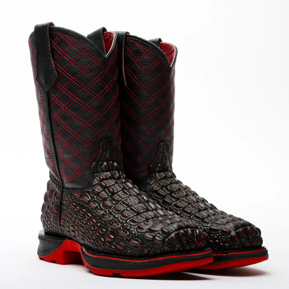Kožené boty Black Cherry Caiman s rohovinovou špičkou a lehkou 3D podrážkou - kompozitní špička