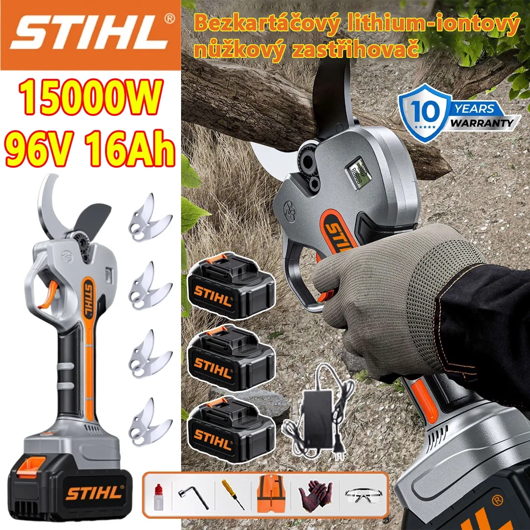 【Oslava 100. výročí STIHL】Akumulátorové nůžky na živý plot STIHL (15 000 W) s dlouhou rukojetí a skrytou čepelí