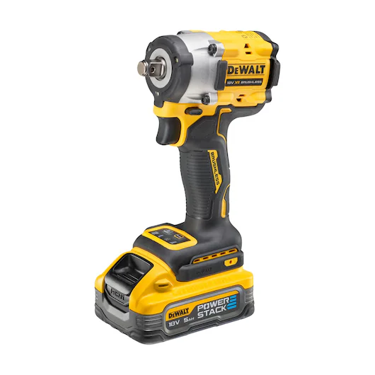 18V XR Brushless 1/2" Hog Ring Compact Impact Wrench 2x5Ah Powerstack Batteries