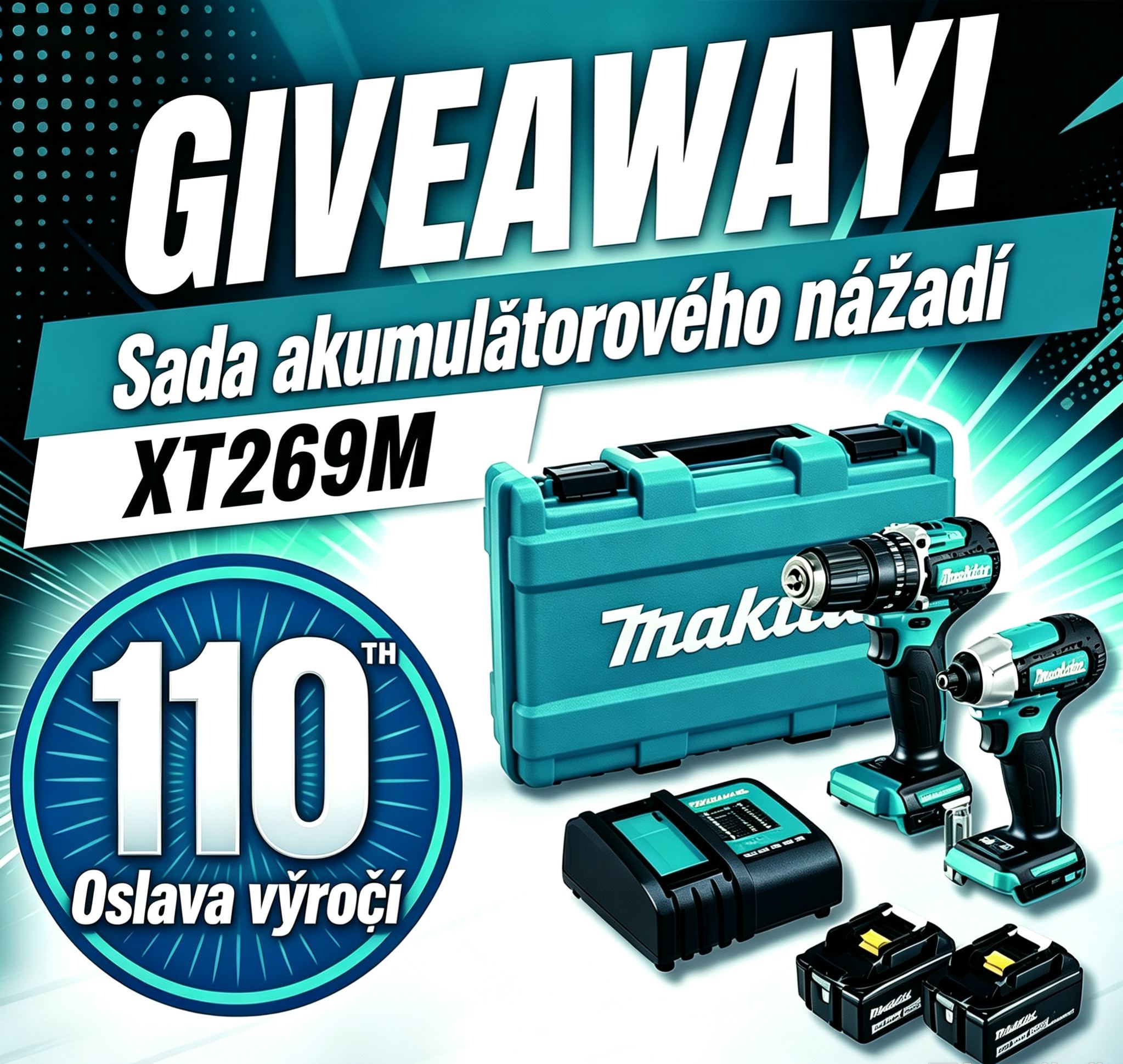 【Výroční sleva Makita】Sada akumulátorového nářadí Makita XT269M 18V – pouze 2590 CZK!