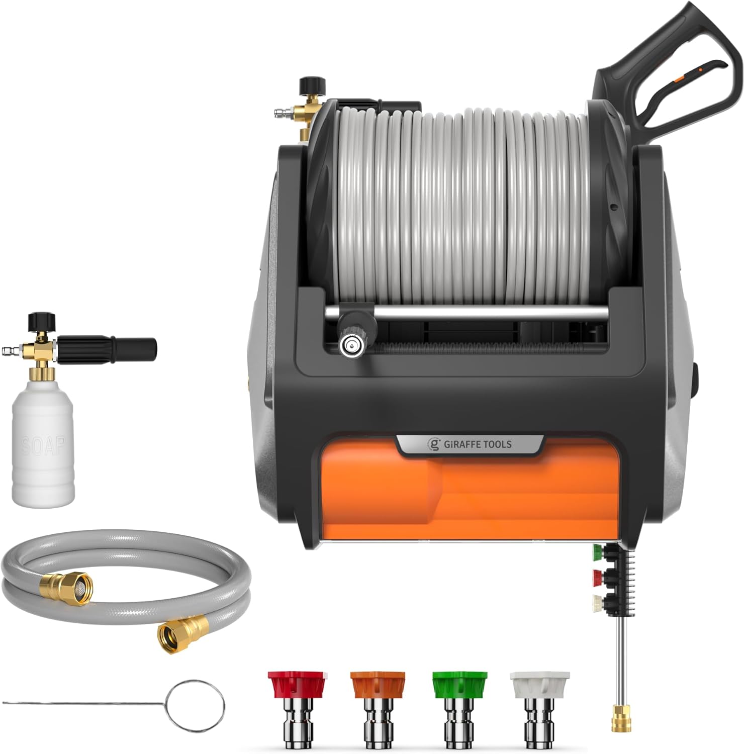 Grandfalls Pressure Washer PRO with 100ft High-Pressure Hose by Giraffe Tools