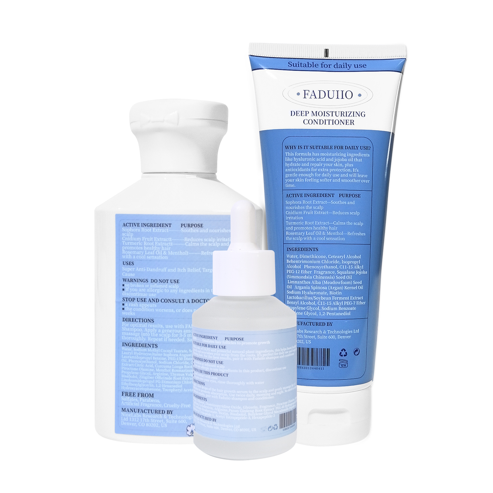 Moisturizing Conditioner + Anti-Dandruff Shampoo + Hair Treatment Oil