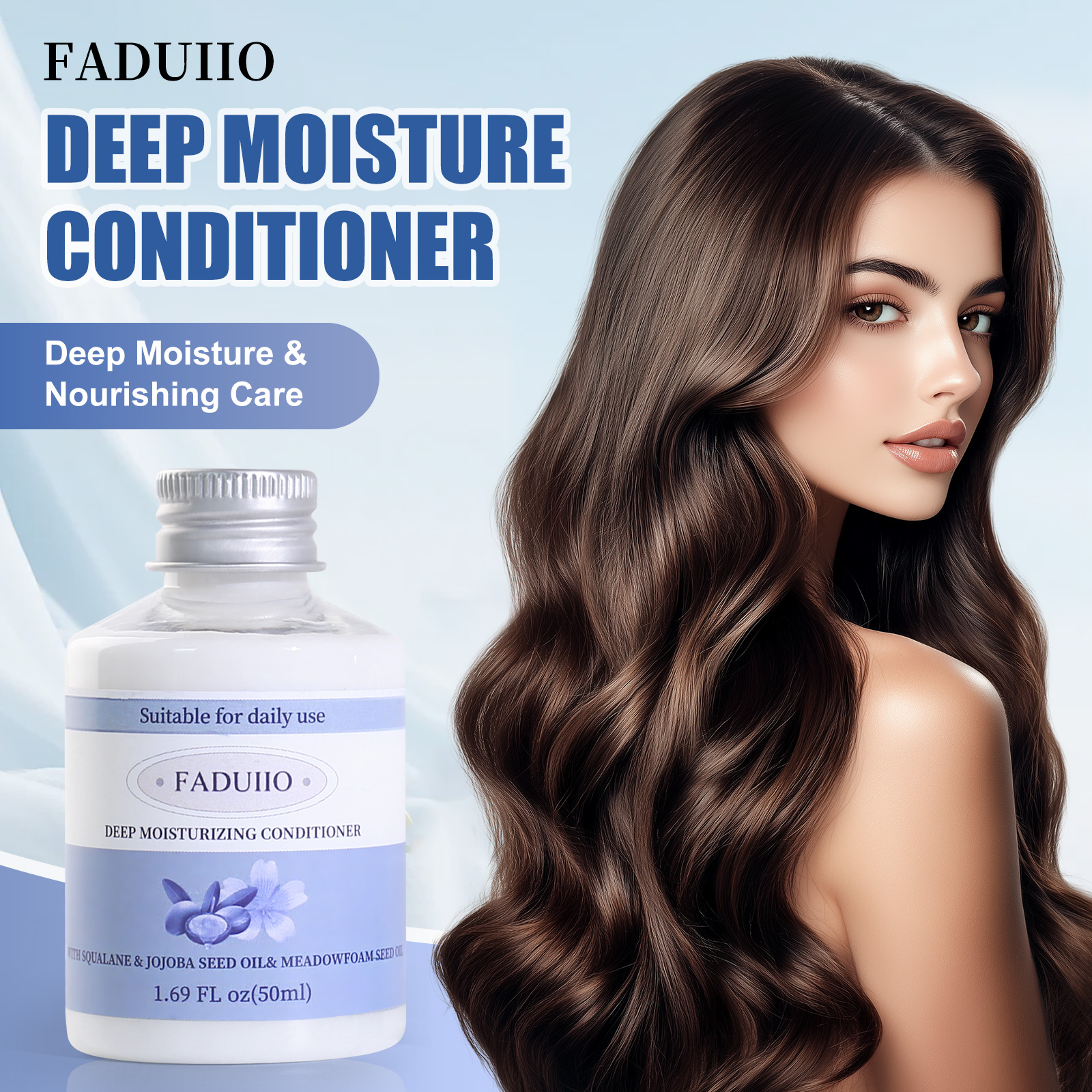 FADUIIO 3-Piece Hair Care Travel Set – Anti-Dandruff Shampoo, Deep Moisturizing Conditioner & Caviar Hair Oil | Soothing, Nourishing & Shine-Boosting Essentials